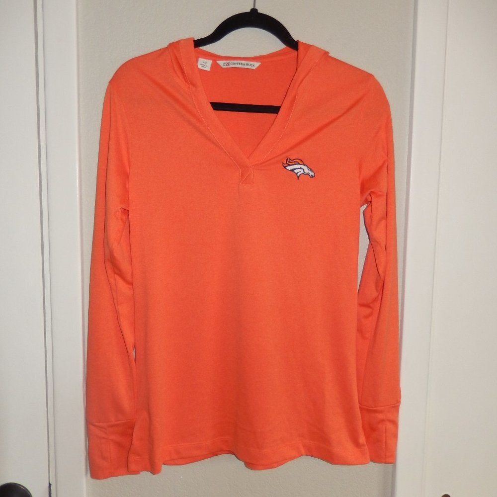 Denver Broncos Cutter & Buck Embrodiered Broncos Logo Chelan Hoodie, Small
